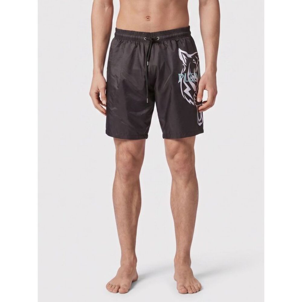 Plein Sport Men Plein Sport Nylon Swim Trunks With Contrasting Printed Logo